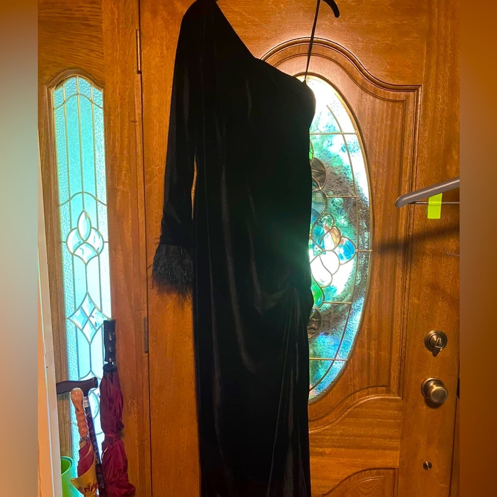 Velvet one shoulder